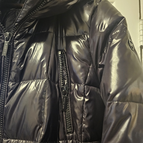 Michael Kors Shiny Black Puffer Coat - Picture 4 of 8